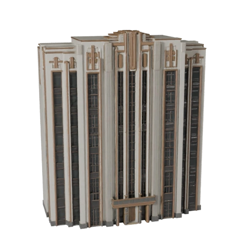 Modèle 3D de Façade Art Déco pour Unreal - Asset Temps Réel