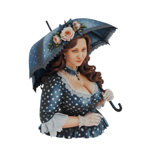 Victorian Lady with Parasol Bust