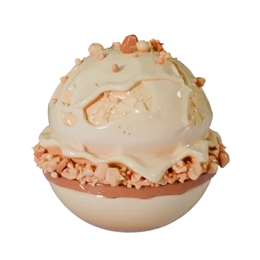 Modèle 3D haute poly Bol à Glace, rendu studio en gros plan, montrant la crème, la silhouette d'un aliment sucré.
