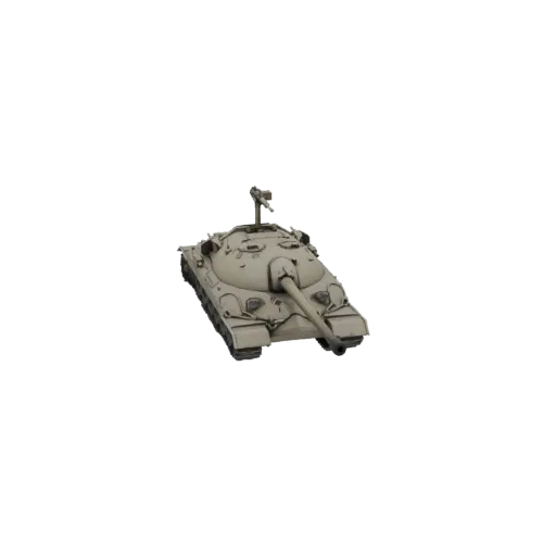 3D model of a Soviet IS-3 heavy tank, viewed from a three-quarter front angle against a white background.