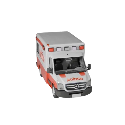 High Poly Ambulance 3D Model for Studio Renders PBR Asset