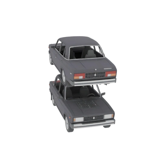 Stacked Lada Cars 3D Model
