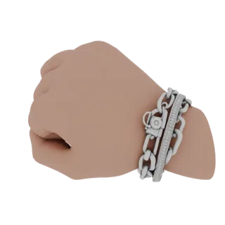 Modèle 3D Bracelet Tennis détail rendu, rendu studio perspective, mettant en valeur la forme et les détails de finition du br