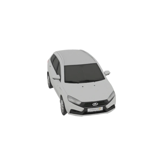 White Station Wagon 3D Model