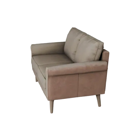 Compact Loveseat 3D model, living room, three-quarter front view, Unreal Engine viewport, woven fabric detail.