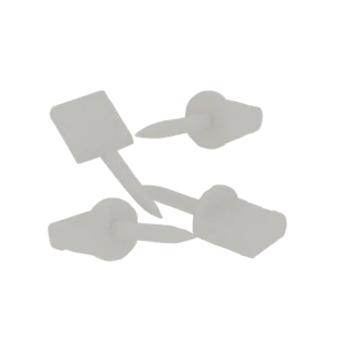 3D-Modell von zwei weißen Hanteln, übereinander gekreuzt vor schwarzem Hintergrund.
