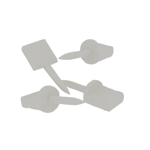 3D model of two white dumbbells crossed over each other against a black background.