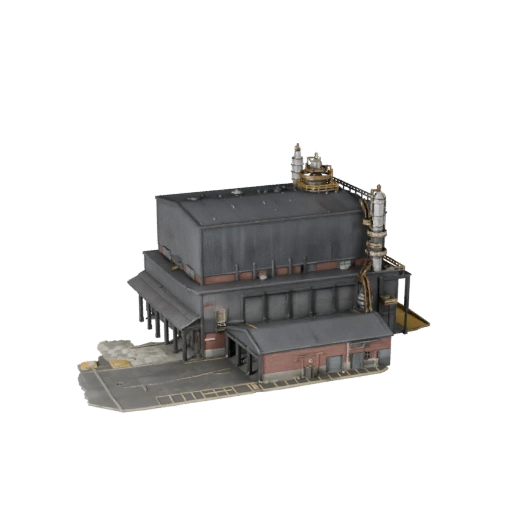 Стилизованный 3D-модель нефтеперерабатывающего завода - Игровой ресурс для архитектуры