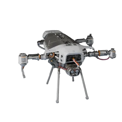 Service Lab Drone High Poly 3D model, close-up studio render, showing metal frames, robot form.