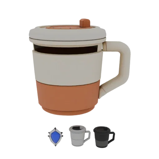 Cozy Mug Printable 3D model, isometric STL render, showing ceramic, recognizable everyday shapes.