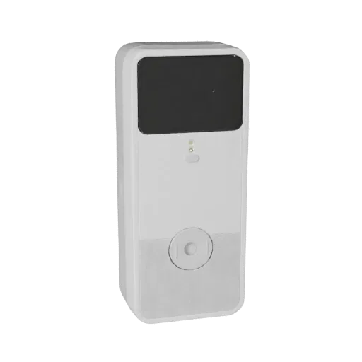 Minimal Video Doorbell Realistic 3D model, three-quarter studio render, showing white plastic, compact device geometry.