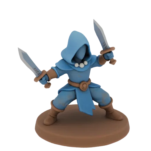 Fantasy Ancient Elf Rogue Miniature STL - Attack