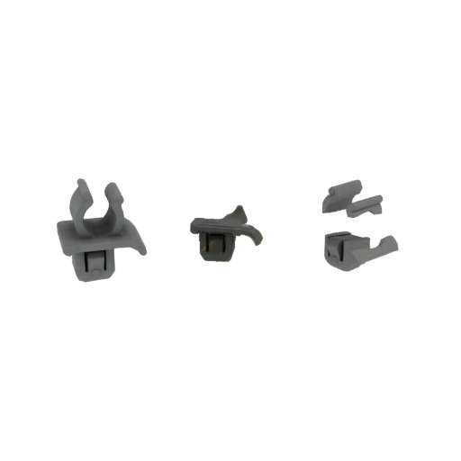 Set of 3 Gray Plastic Clips
