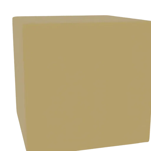 3D model of a simple cubic box 30x30x30 mm, shown from the side.