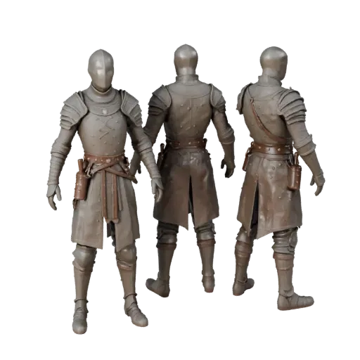 Medieval Warrior Character Model - Rigged