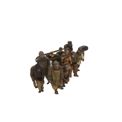 Group of Figures Carrying a Log