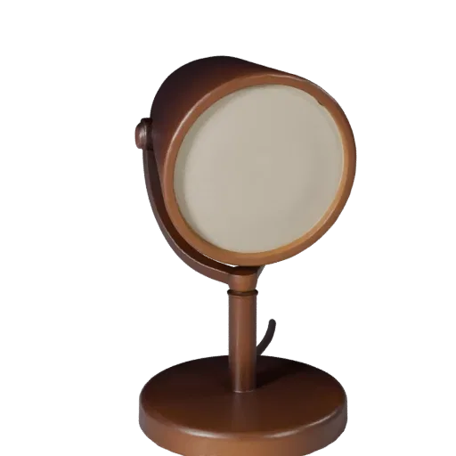Minimal Table Lamp Stylized 3D model, home interior, stylized isometric render, metal detail.