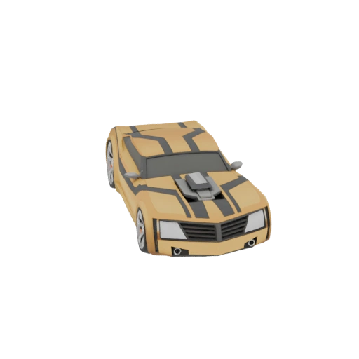 Stylized Yellow Sports Car 3D Model
