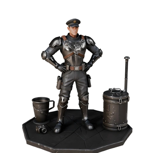 Modelo de Personaje Oficial PNJ Blindado Realista - Articulado