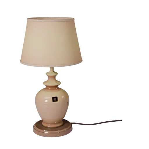 Ceramic Desk Lamp 3D model, office, three-quarter front view, Unity viewport, metal detail.