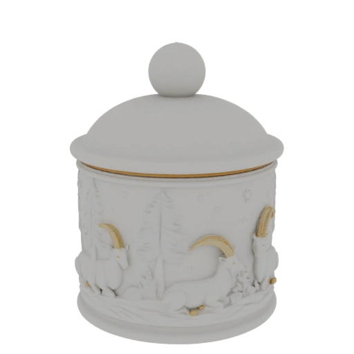 Winter Ibex Ceramic Jar