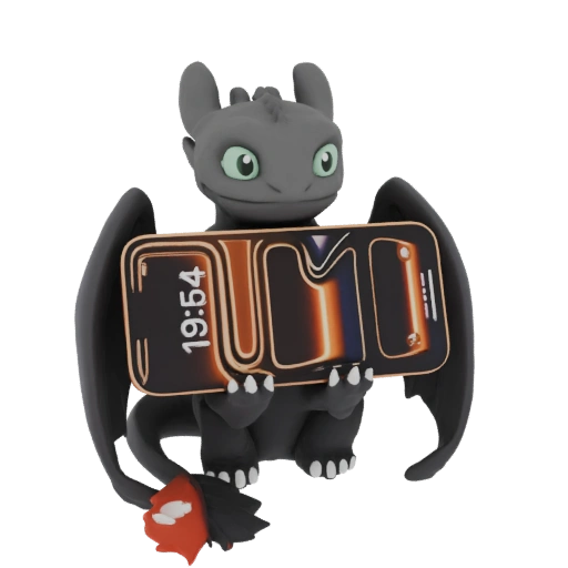 Toothless Dragon Holding Smartphone