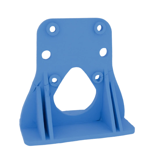 Blue Plastic Bracket with Cutout