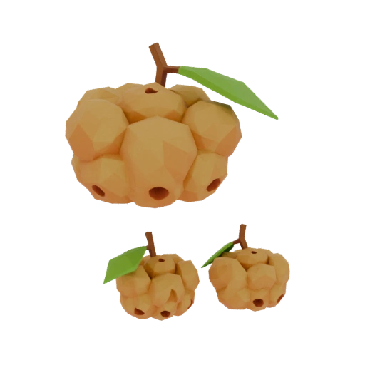 Low-Poly Cloudberry Cluster 3D Model