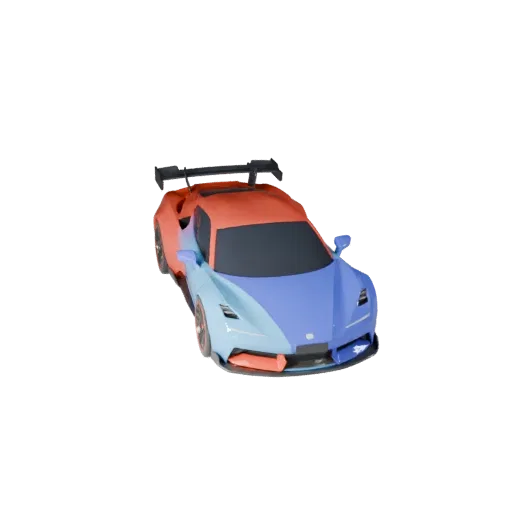 Cartoon Hypercar 3D Model for Stylized Games PBR Asset