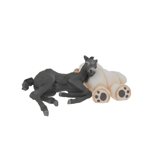 Baby-Esel auf Teddybär 3D-Modell