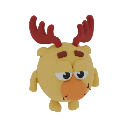 Sad Reindeer Character 3D Model