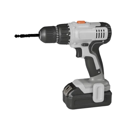 Cordless Drill Modular 3D model, isometric modular kit view, showing molded plastic, ergonomic handles.