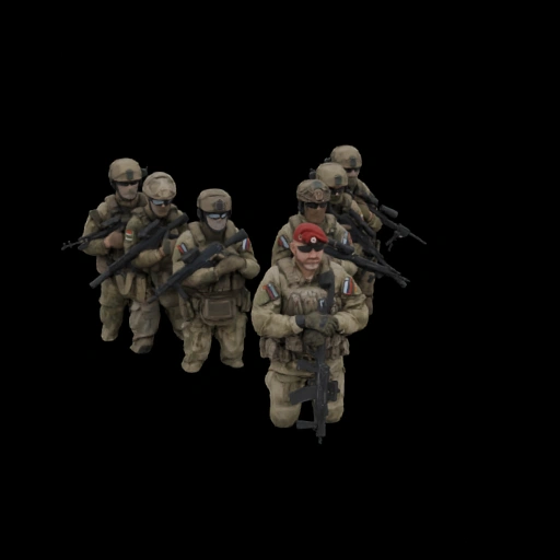 Modern Military Squad with Rifles