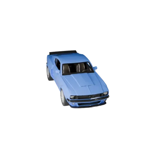 Modelo STL de Coche Musculoso Imprimible, vista isométrica de exhibición, activo vehicular listo para imprimir con líneas de