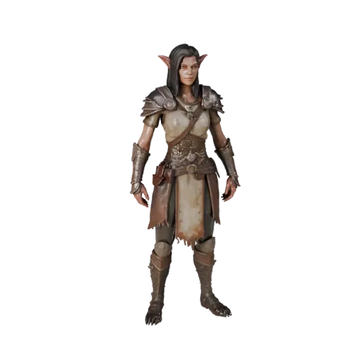 Realistic Battle-Hardened Druid Character Model - Rigged