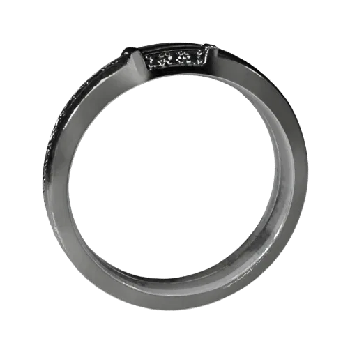 Stacking Engagement Ring game ready 3D model, turntable hero render, with calibrated ring silhouette and material reads.