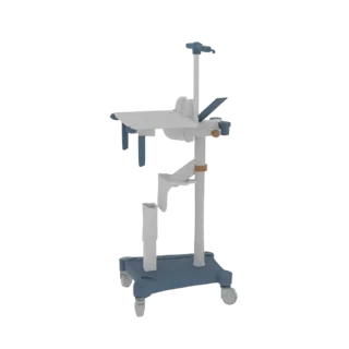 Clinic IV Stand Education 3D model, three-quarter training render, showing painted metal, clinical silhouette.