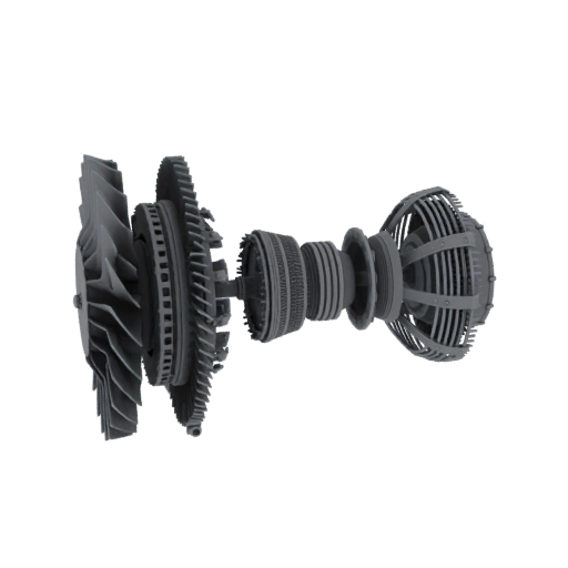 Jet Engine Turbine Assembly 3D Model