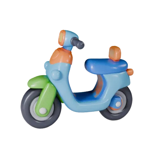 Cartoon Scooter 3D Model for Stylized Games PBR Asset