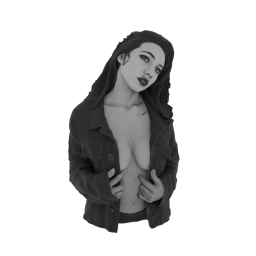 Glamorous Woman in Jacket 3D Model
