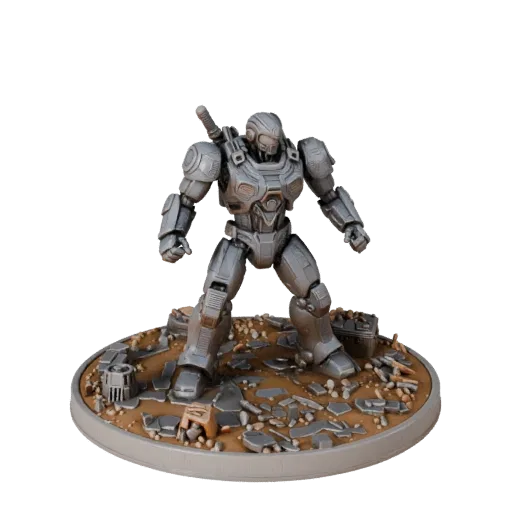 Space Toy Photo Set STL printable 3D model preview parts, three-quarter display angle, depth and display scale