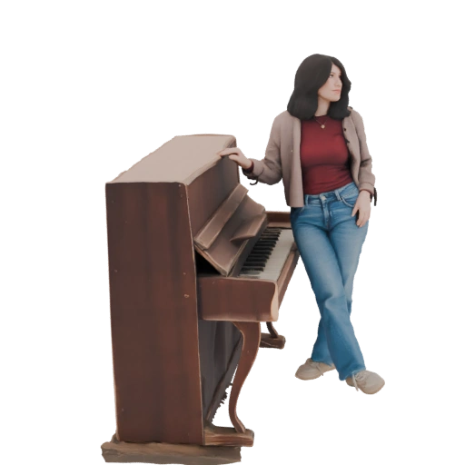 Woman Leaning on an Upright Piano