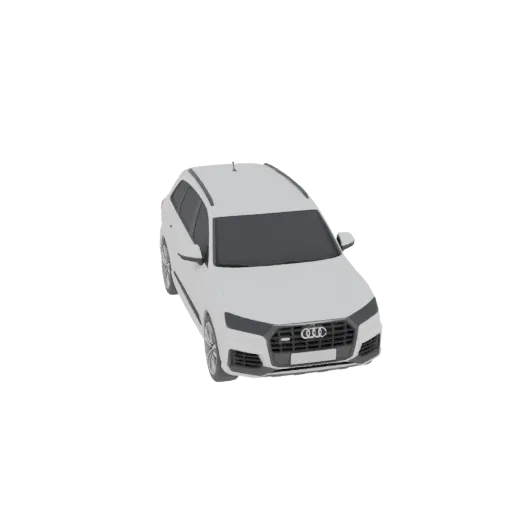 3D model white Audi Q7 4M facelift 2022, top view