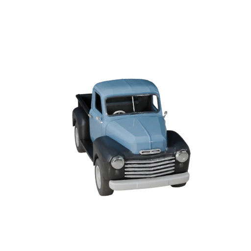 Camioncino d'epoca 3D low poly pronto per il gioco PBR