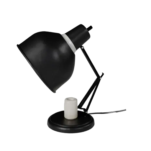 Ceramic Desk Lamp 3D model, office, three-quarter front view, Unreal Engine viewport, metal detail.