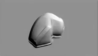 3D model of a "Medallion" bas-relief with sharp edges and a volumetric design, rendered in monochrome tones.