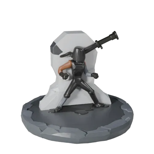 Snow Display Plinth stylized 3D model preview showing rim shape, three-quarter game view, height and ground texture