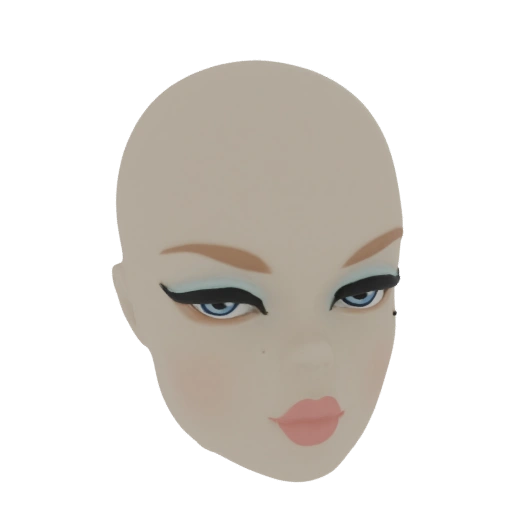 Glamorous Doll Head with Makeup