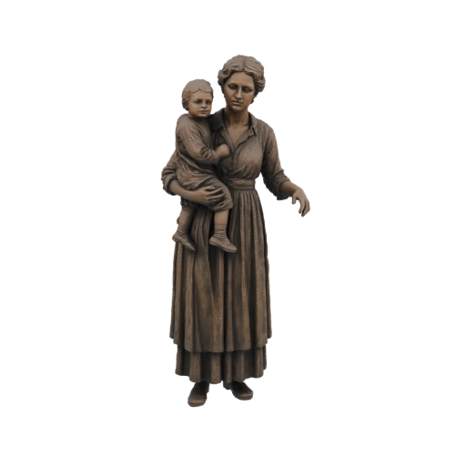 Mother Holding Child Bronze Statue