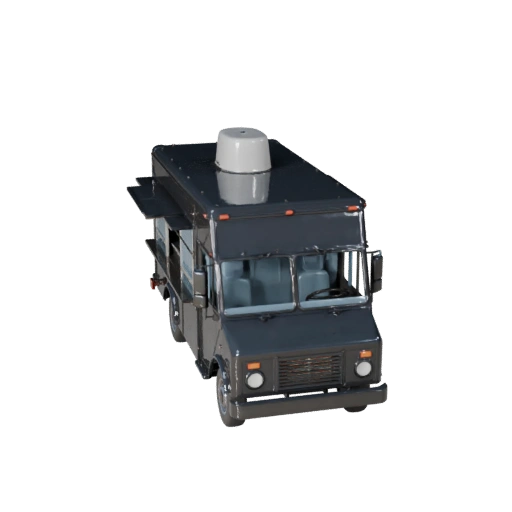 Modelo 3D de Caminhão de Comida para Blender e Jogos - PBR Realista